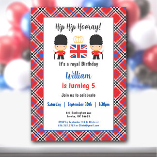 Royal London Garards British Tartan Boy Birthday Einladung