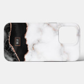 Royal Luxury Black Agate Gold Individuelle Name Mo Case-Mate iPhone Hülle (Rückseite (Horizontal))