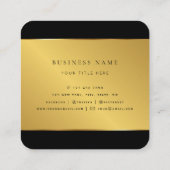 Royal Luxury Gold Round Abstrakt & Agate Monogram Quadratische Visitenkarte (Rückseite)