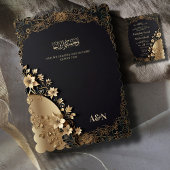 Royal & Luxury Golden Floral Ismic Wedding Einladung