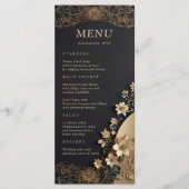 Royal & Luxury Golden Floral Ismic Wedding Menükarte (Vorderseite)