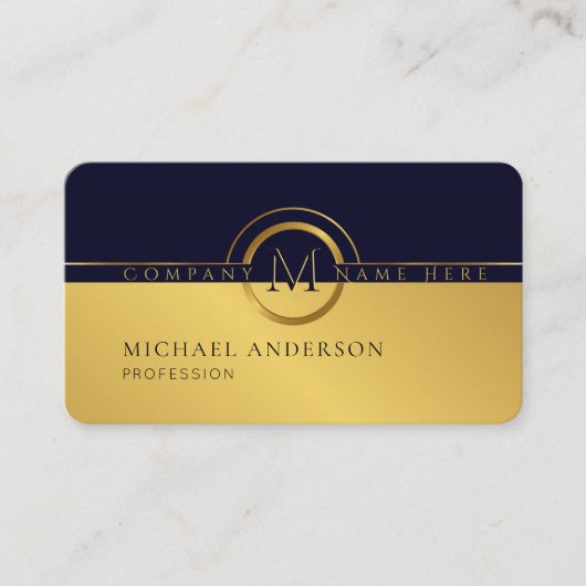 Royal Luxury Golden Round Abstrakt Beruflich Visitenkarte (Vorderseite)