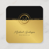 Royal Luxury Golden Round Frame Abstrakt Monogram Quadratische Visitenkarte (Vorderseite)