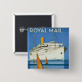 Royal Mail "Atlantis kreuzt " Button (Vorne & Hinten)