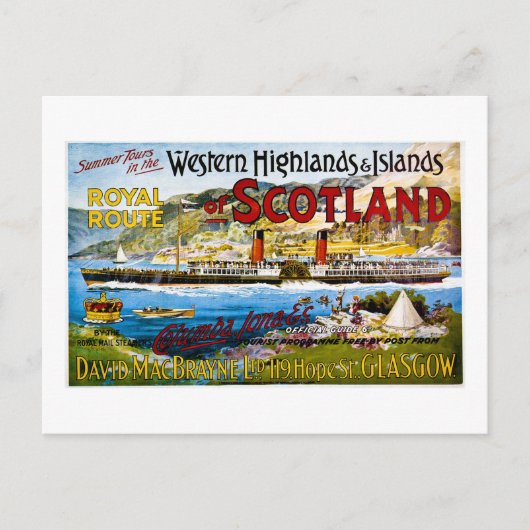 Royal Mail Steamers Scotland Glasgow Vintag Postkarte (Vorderseite)