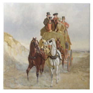 Royal Mail trainieren auf der Straße, 1841 (Öl a Fliese