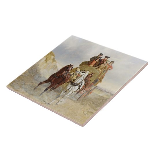 Royal Mail trainieren auf der Straße, 1841 (Öl auf Fliese (Seite)