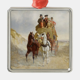 Royal Mail trainieren auf der Straße, 1841 (Öl auf Silbernes Ornament