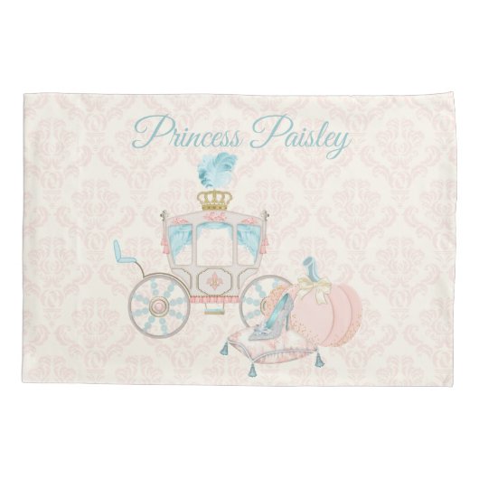 Royal Mairytale Princess Carriage Blush Ivory Aqua Kissenbezug (Rückseite)