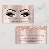 Royal Makeup Artist Lashes Confetti Tropfen Green Visitenkarte (Vorne/Hinten)