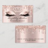 Royal Makeup Artist Lashes Crown Tropfen Princess Visitenkarte (Vorne/Hinten)