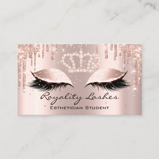 Royal Makeup Artist Lashes Crown Tropfen Princess Visitenkarte (Vorderseite)