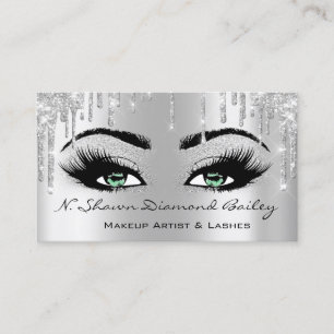 Royal Makeup Artist Lashes Rose Tropfen Green Grau Visitenkarte