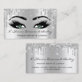 Royal Makeup Artist Lashes Rose Tropfen Green Gray Visitenkarte (Vorne/Hinten)