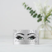 Royal Makeup Artist Lashes Rose Tropfen Green Gray Visitenkarte (Stehend Vorderseite)