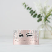 Royal Makeup Artist Lashes Rose Tropfen Silver Gra Visitenkarte (Stehend Vorderseite)