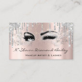 Royal Makeup Artist Lashes Rose Tropfen Silver Gra Visitenkarte (Vorderseite)