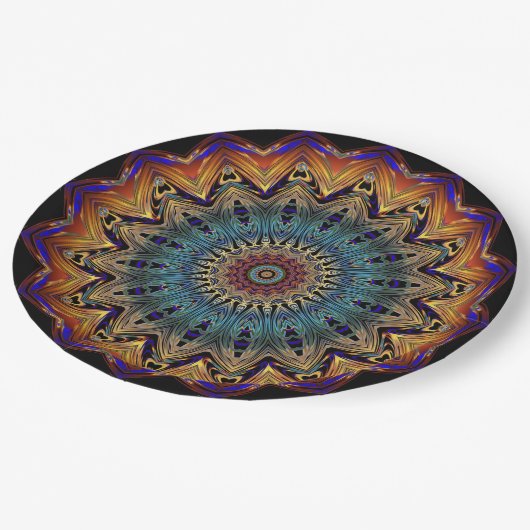 Royal Mandala Pappteller (Schrägansicht)