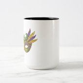 Royal Mardi Gras Crowns and Jewels Pattern Coffee  Zweifarbige Tasse (Mittel)