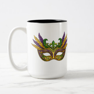 Royal Mardi Gras Crowns and Jewels Pattern Coffee  Zweifarbige Tasse