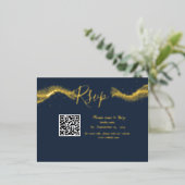 Royal Marine Blue Qr Code uAwg Response Card Folie Einladungspostkarte (Stehend vorne)