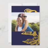 Royal Marineblau elegantes Foto Save the Date (Rückseite)