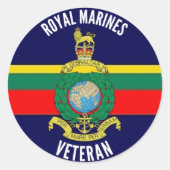Royal Marines Veteran Circle Sticker (Vorderseite)