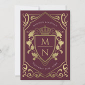 Royal Medieval Fantasy Monogram Wedding Einladung (Rückseite)