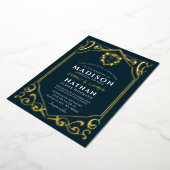 Royal Medieval Fantasy Monogram Wedding Folieneinladung (Gedreht)