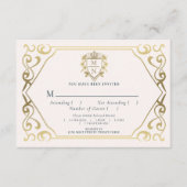 Royal Medieval Fantasy Monogram Wedding RSVP Begleitkarte (Vorderseite)