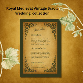 Royal Medieval Vintag Scroll Wedding Begleitkarte