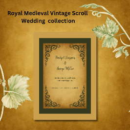 Royal Medieval Vintag Scroll Wedding Einladung