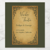 Royal Medieval Vintag Scroll Wedding Weinetikett (Einzelnes Label)