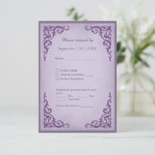 Royal Medieval Vintage Scroll Wedding RSVP Card Karte (Stehend Vorderseite)
