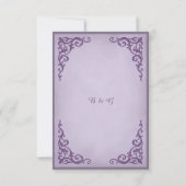 Royal Medieval Vintage Scroll Wedding RSVP Card Karte (Rückseite)
