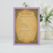 Royal Medieval Vintage Scroll Wedding RSVP Card Karte (Stehend Vorderseite)