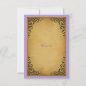 Royal Medieval Vintage Scroll Wedding RSVP Card Karte (Rückseite)