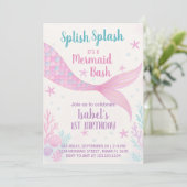 Royal Mermaid Princess Birthday Einladung (Stehend Vorderseite)