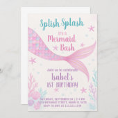Royal Mermaid Princess Birthday Einladung (Vorne/Hinten)
