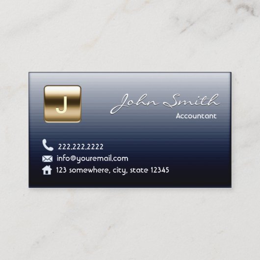 Royal Midnight Blue Accountant Business Card Visitenkarte (Vorderseite)