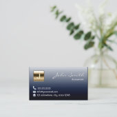 Royal Midnight Blue Accountant Business Card Visitenkarte (Stehend Vorderseite)