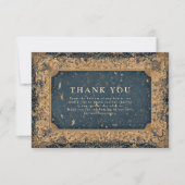 Royal Midnight Celestial Wedding Dankeskarte (Vorderseite)