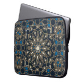 Royal Midnight & Gold Geometric Mosaic Laptopschutzhülle (Vorderseite Links)
