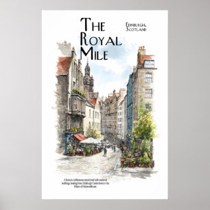Royal Mile Edinburgh Poster Schottland Kopfsteinpf