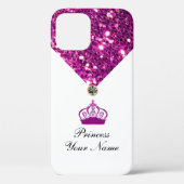 Royal Monogram Glitzy Girly Bling Case-Mate iPhone Hülle (Rückseite)
