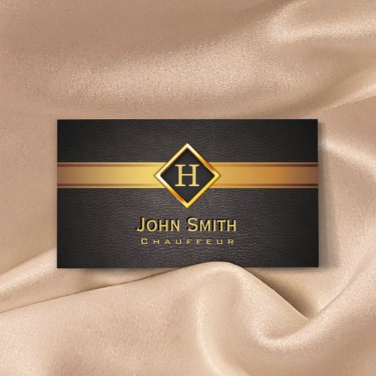 Royal Monogram Gold Label Chauffeur Business Card Visitenkarte