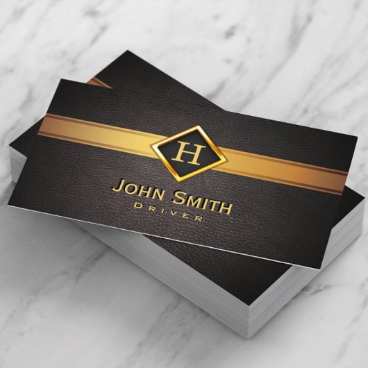 Royal Monogram Gold Label Driver Business Card Visitenkarte