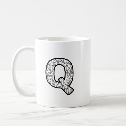 Royal Monogram Letter Q - Minimalist Luxury Art Mu Kaffeetasse (Links)