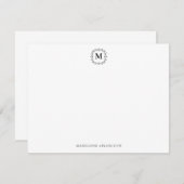 Royal Monogram Wappen Classic Black Personalisiert Mitteilungskarte (Vorne/Hinten)