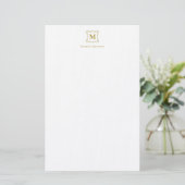 Royal Monogram Wappen Luxury Gold Personalisiert Briefpapier (Stehend Vorderseite)